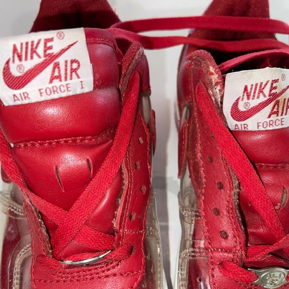 INVISIBLE RED AIR FORCE 1 NIKE SNEAKERS sz 7.5 JG1 main image 4